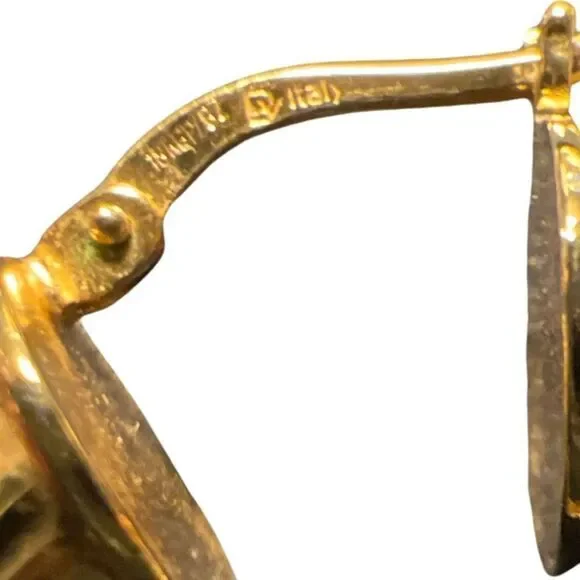 Italian-Made Twisted Large Wide Hoop Earrings in 18k Gold-plated